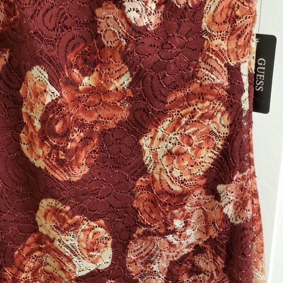 GUESS Women's floral Printed‎ Lace Cutout Dress Red Size 6, 2, 0 new! - Picture 6 of 11